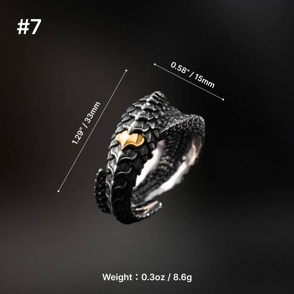 Dragon Scale Ring 2.0 dimensions, band width and weight guide