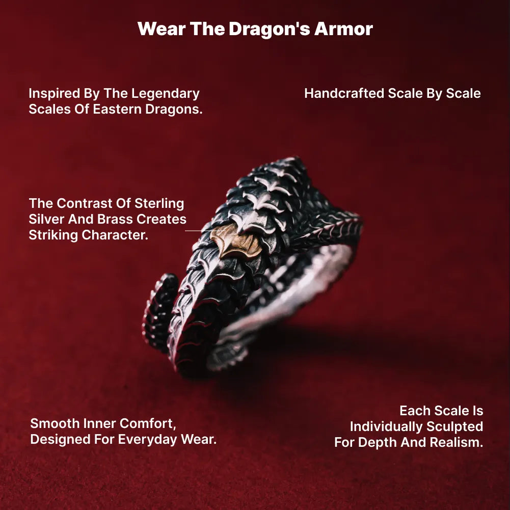 Dragon Scale Ring 2.0 design inspired by Eastern dragon armor and sculpted scale details
