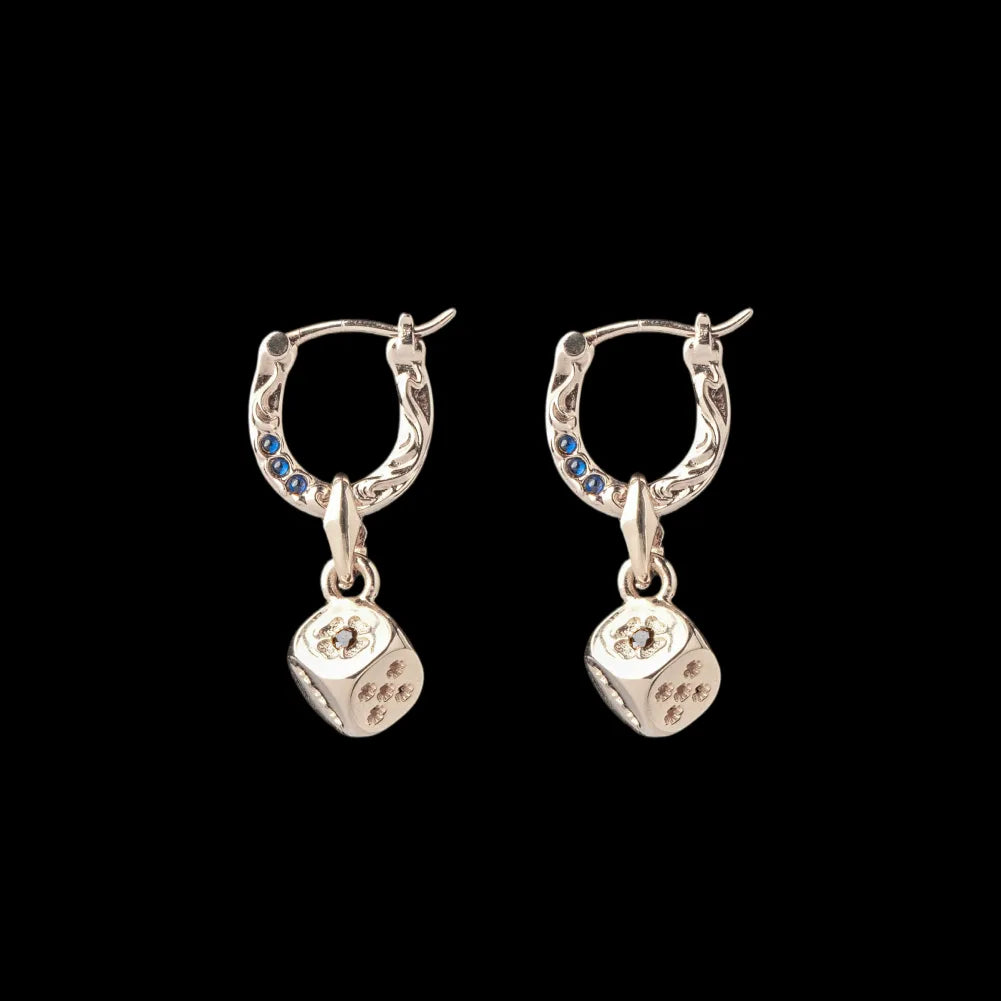 14K Gold Fortune Roll Earrings - Pair