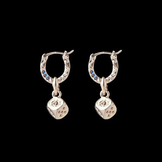 14K Gold Fortune Roll Earrings - Pair