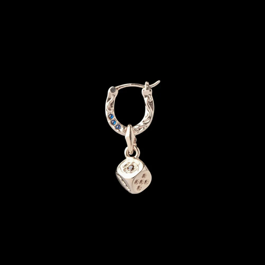 14K Gold Fortune Roll Earring - Single