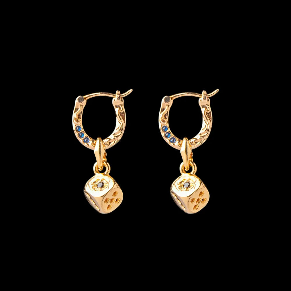 Fortune Roll Earrings - gold tone regular pair