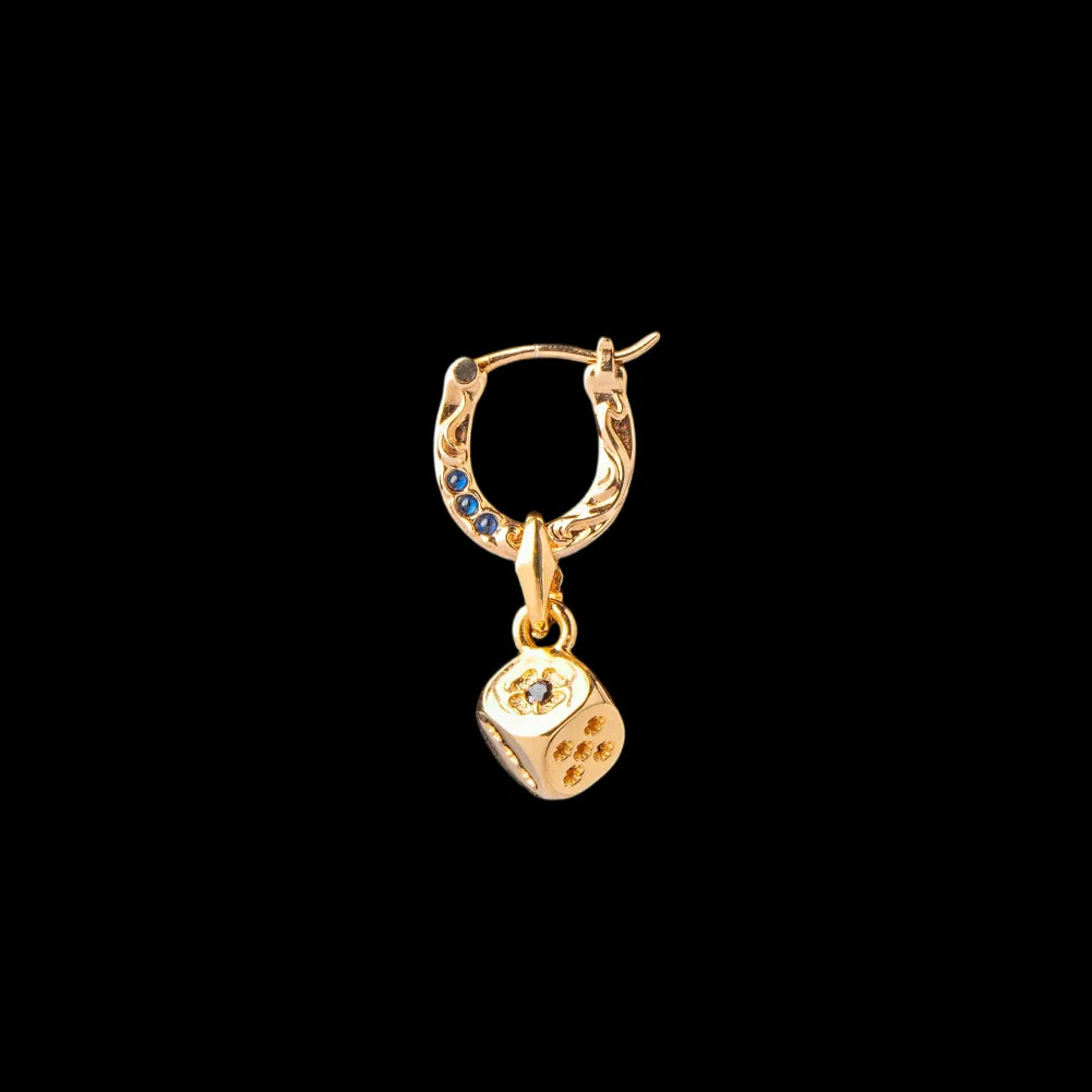 Fortune Roll Earring - gold tone regular single
