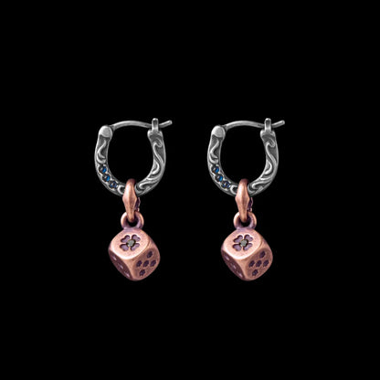 Ox.Silver & Copper Fortune Roll Earrings - Pair