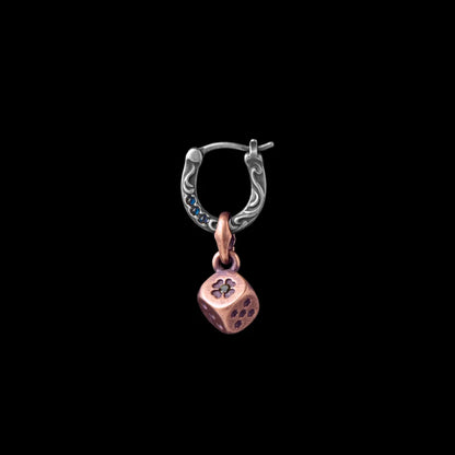 Ox.Silver & Copper Fortune Roll Earring - Single