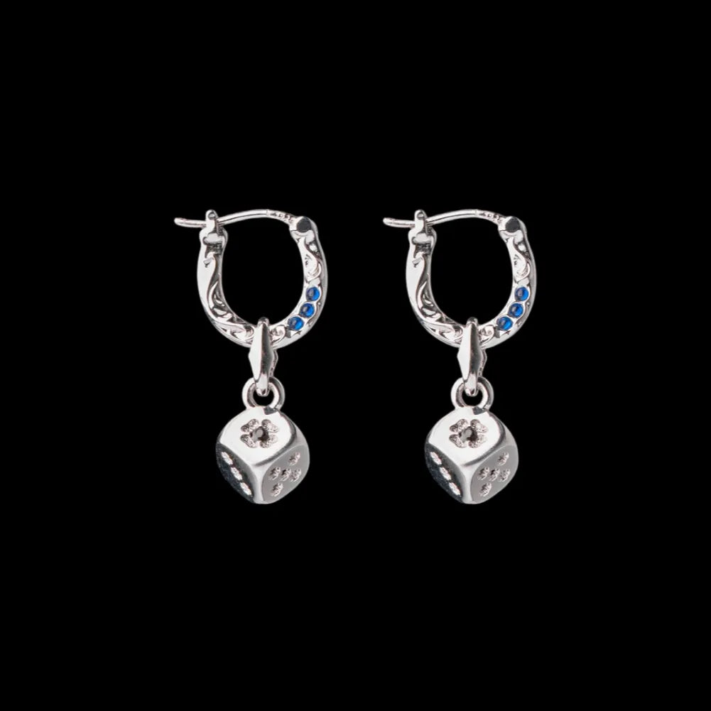 Fortune Roll Earrings - silver tone regular pair