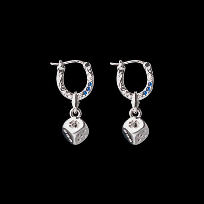 Fortune Roll Earrings - silver tone regular pair