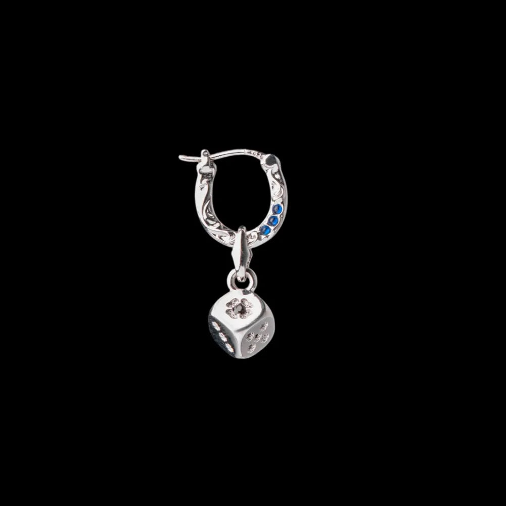 Fortune Roll Earring - silver tone regular single