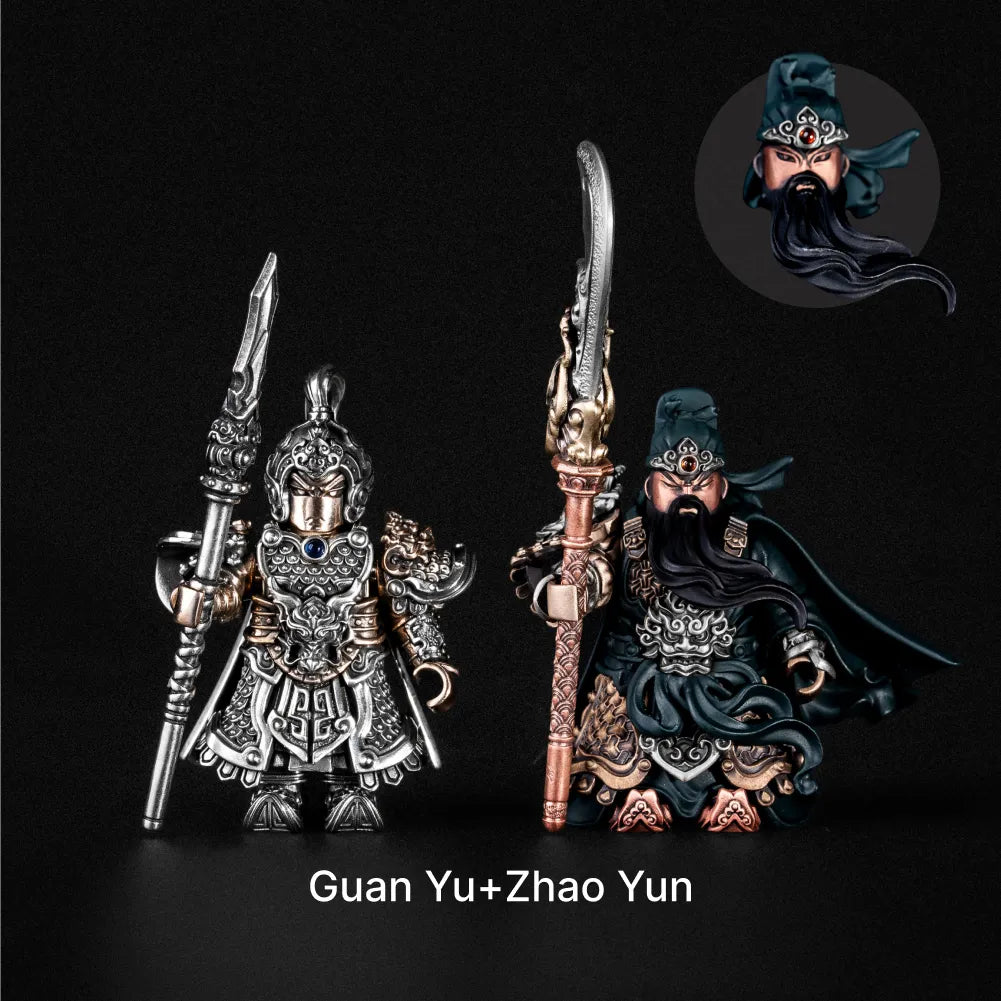 Guan Yu articulated figure in Bronze and White Bronze and Copper and Brass / Set 2
