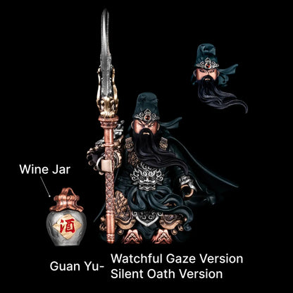 Guan Yu articulated figure in Bronze and White Bronze and Copper and Brass / Set 6
