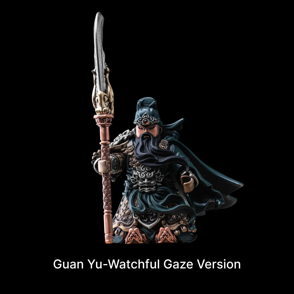 Guan Yu articulated figure in Bronze and White Bronze and Copper and Brass / Watchful Gaze Version