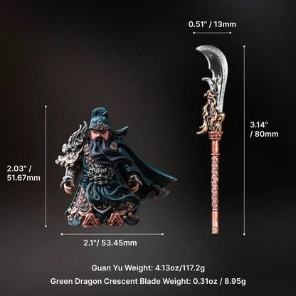 Dimensions and weight of the Guan Yu articulated figure and Green Dragon Crescent Blade