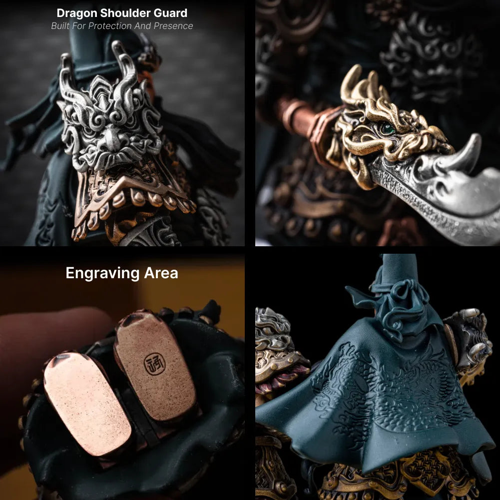 Engraving area and magnetic design of the Guan Yu articulated figure