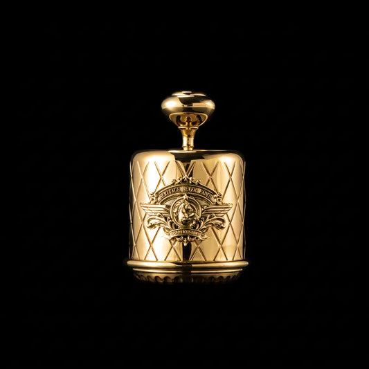 Gold-tone Heritage Gearshift Fidget on a black background