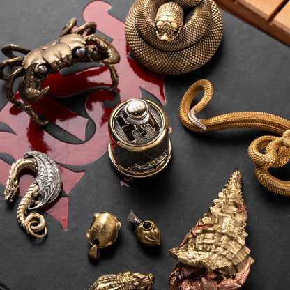 Gearshift fidget shown with other collectible objects