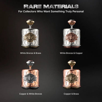 Comparison image showing four metal-finish examples of the gearshift fidget
