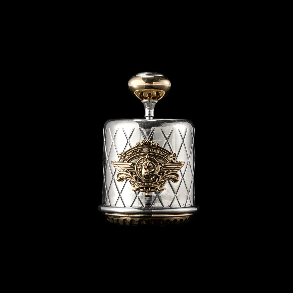 Heritage Gearshift Fidget shown in white bronze and brass finishes