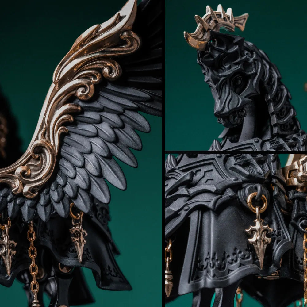 Blackened Heroic Steed Aegis Armor engraving close-up