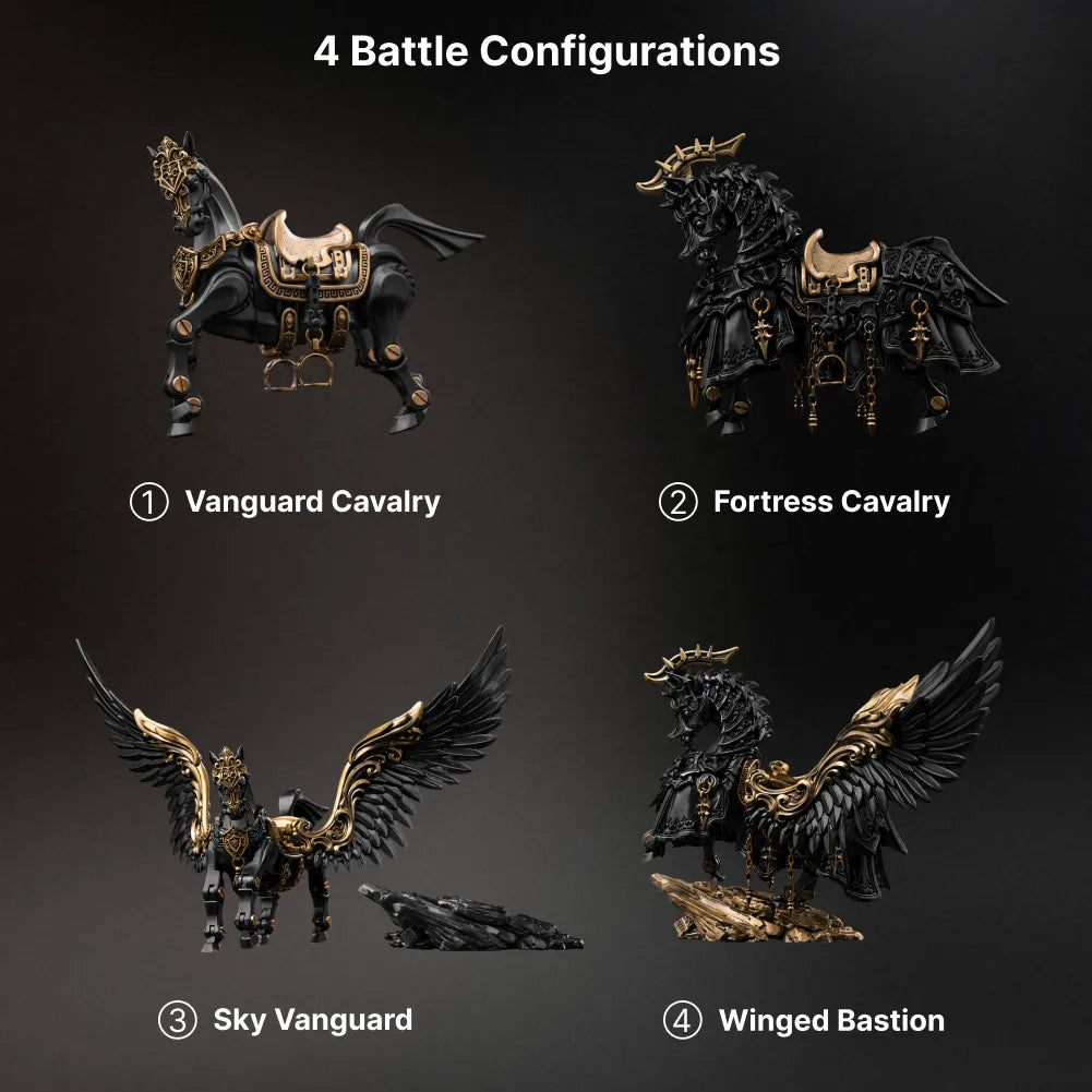 Blackened Heroic Steed Aegis Armor four battle configurations