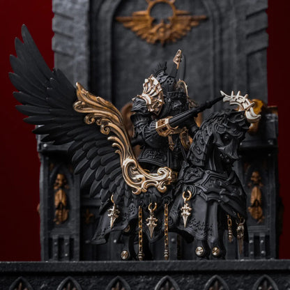Blackened Heroic Steed Aegis Armor in a red architectural scene