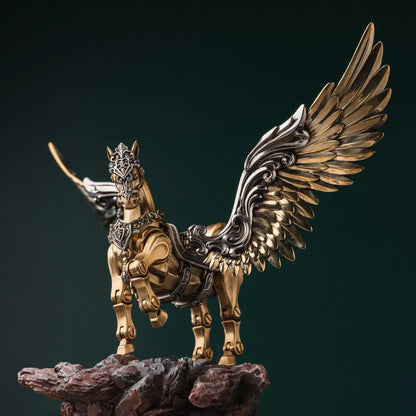 Brass and White Bronze Heroic Steed Aegis Armor on a green backdrop