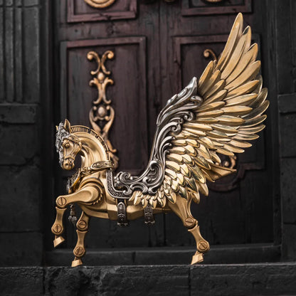 Brass and White Bronze Heroic Steed Aegis Armor side view