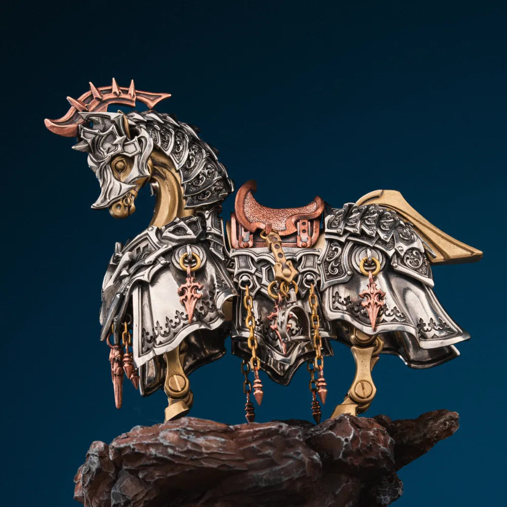 White Bronze and Copper Heroic Steed Aegis Armor front view