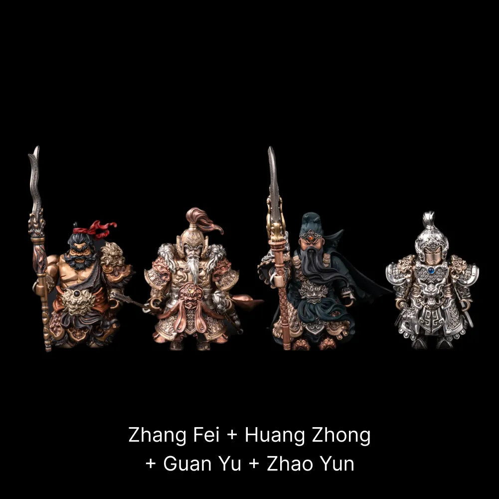 Zhang Fei, Huang Zhong, Guan Yu and Zhao Yun magnetic figures shown together