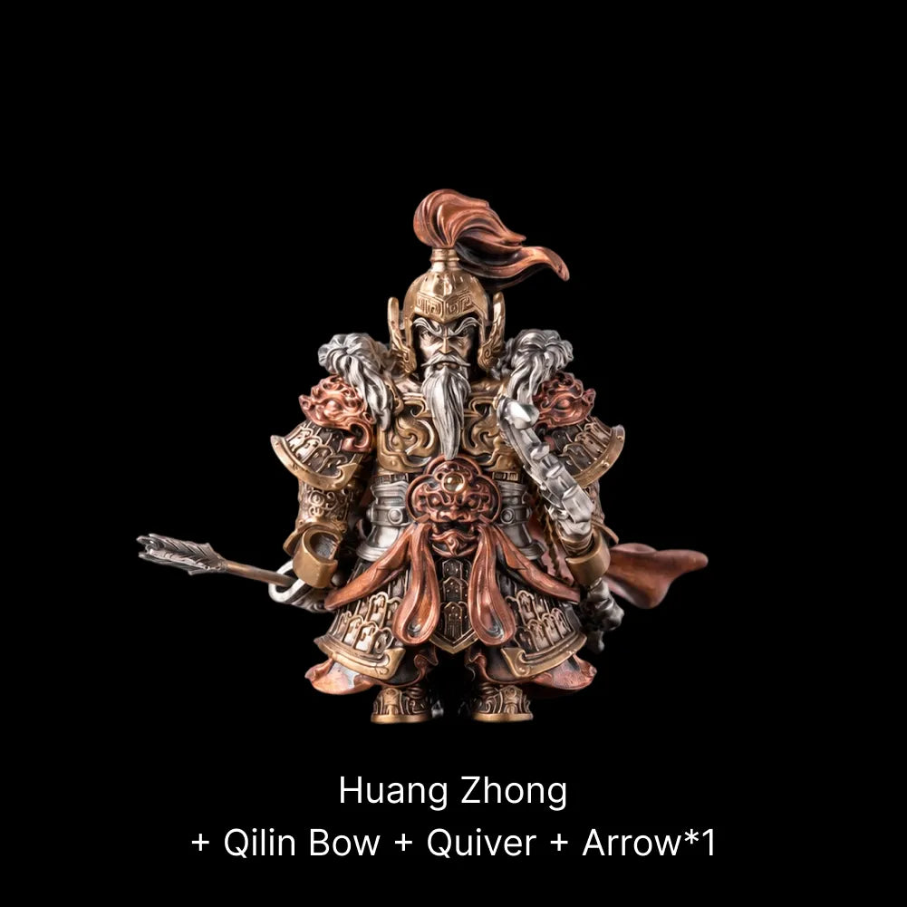 Huang Zhong articulated figure with Qilin Bow, quiver and one arrow on a black background