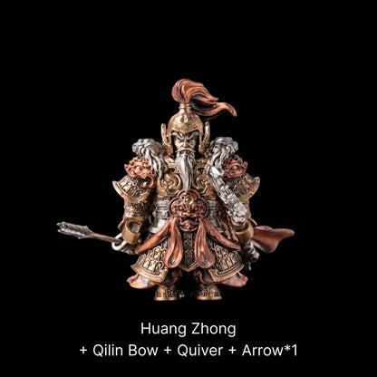 Huang Zhong articulated figure with Qilin Bow, quiver and one arrow on a black background