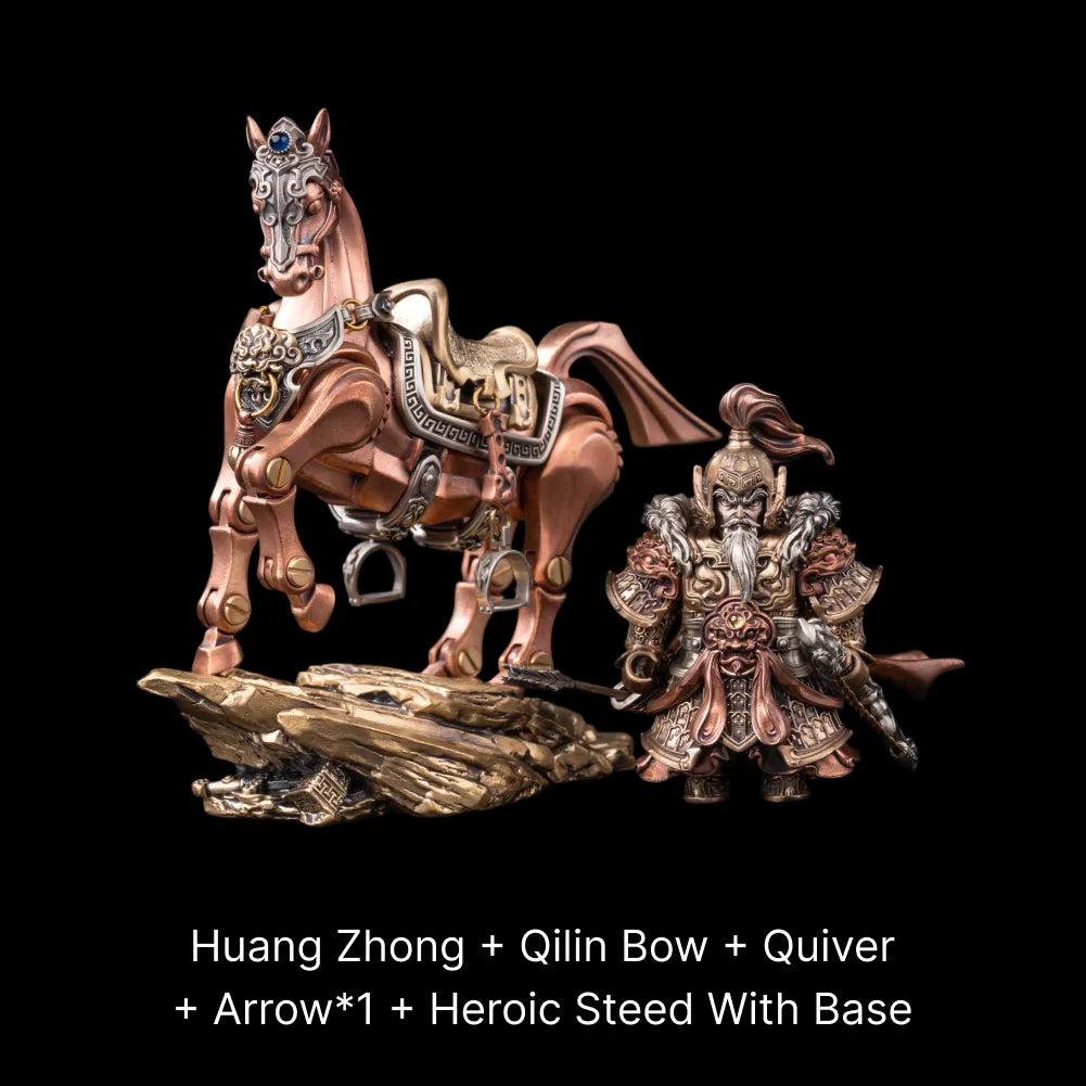 Huang Zhong figure with the Heroic Steed and rock base