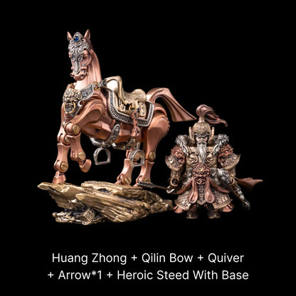 Huang Zhong figure with the Heroic Steed and rock base