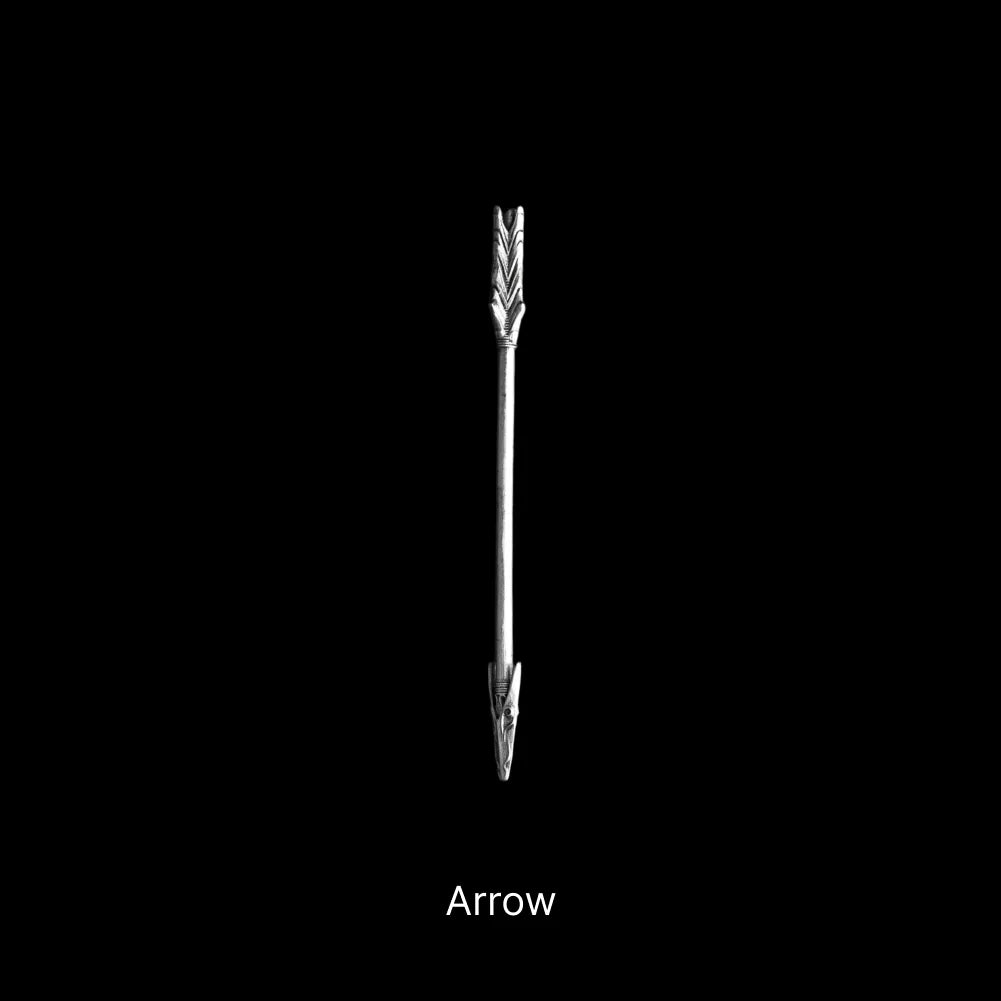 Single white bronze arrow for the Huang Zhong Qilin Bow on a black background