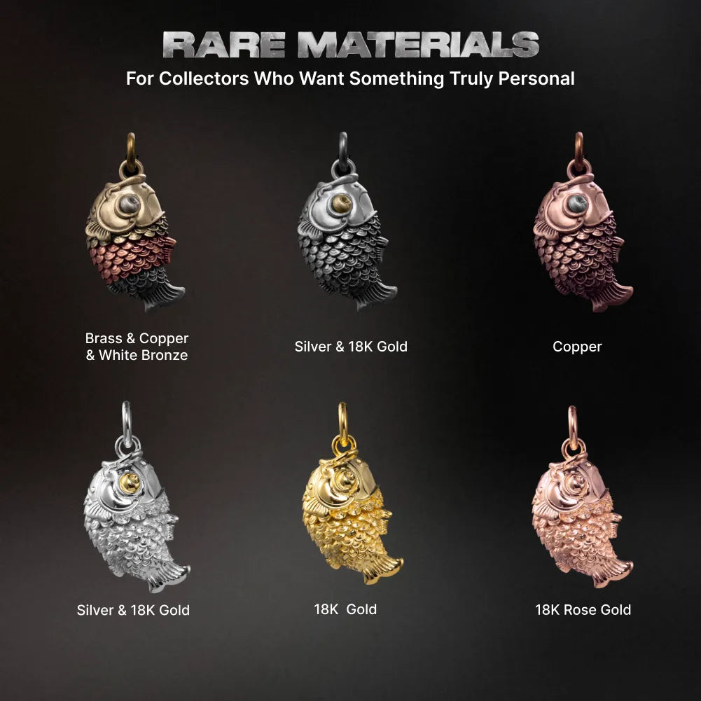 Koi fidget pendant in multiple material and color options