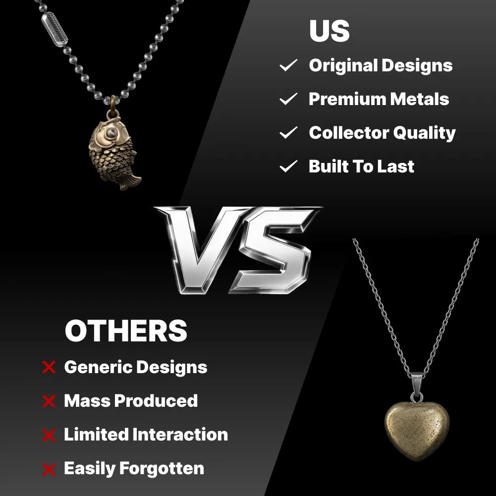 Original Koi fidget pendant compared with generic alternatives