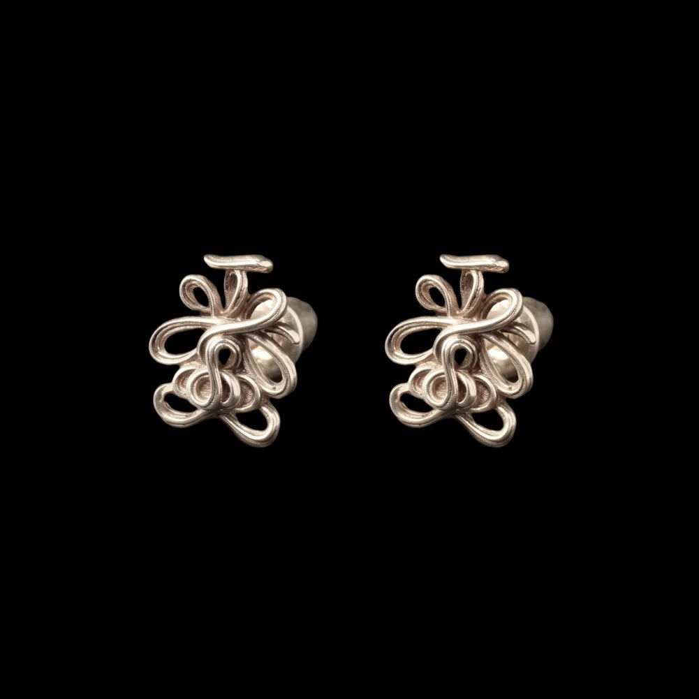 Lotus Talisman Stud Earrings in 14K Gold, Pair variant product view