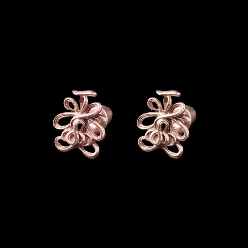Lotus Talisman Stud Earrings in 14K Rose Gold, Pair variant product view