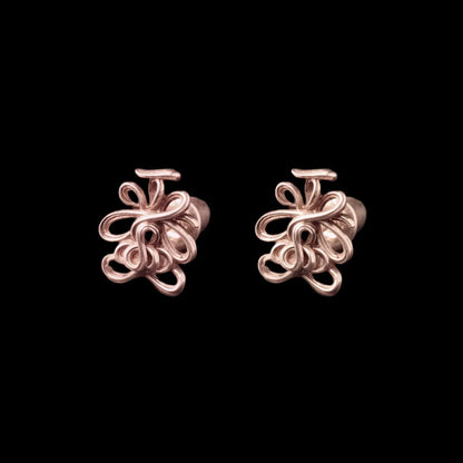 Lotus Talisman Stud Earrings in 14K Rose Gold, Pair variant product view