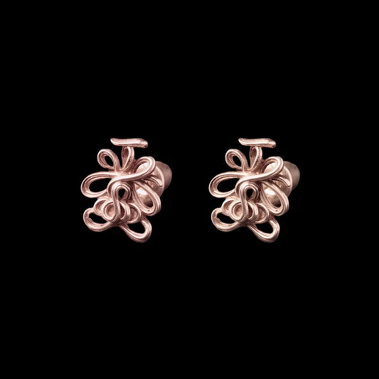 Lotus Talisman Stud Earrings in 14K Rose Gold, Pair variant product view