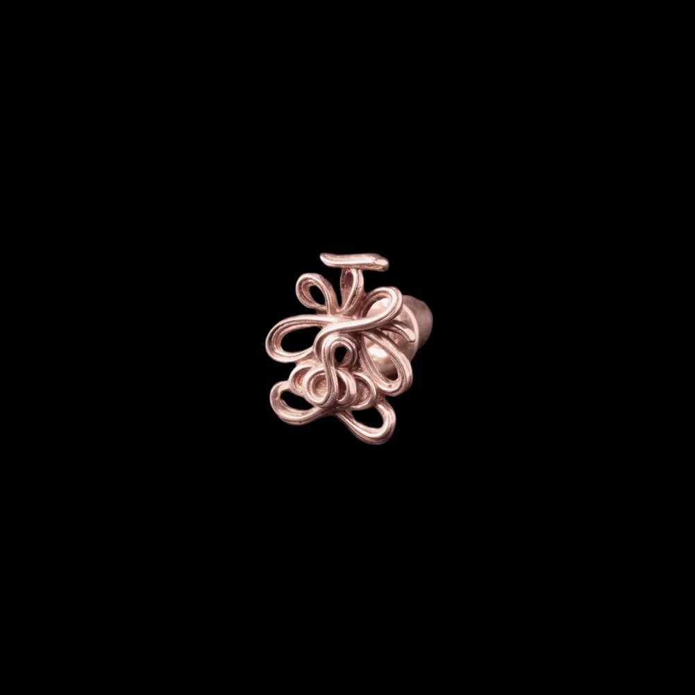 Lotus Talisman Stud Earrings in 14K Rose Gold, Single variant product view