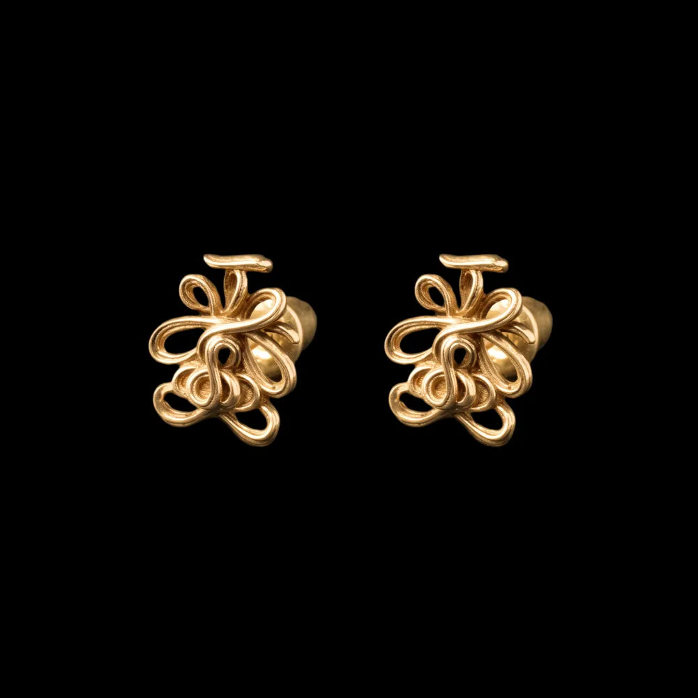 Lotus Talisman Stud Earrings in 18K Gold, Pair variant product view