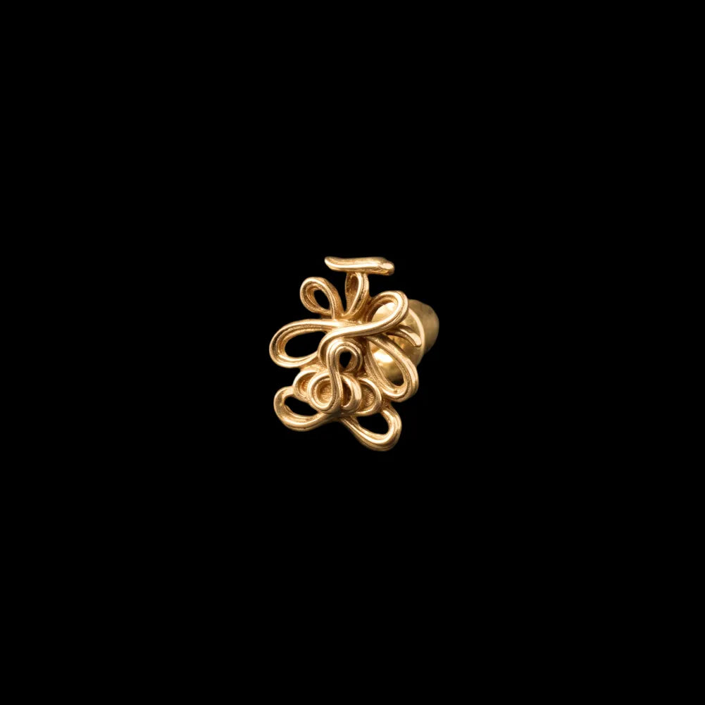 Lotus Talisman Stud Earrings in 18K Gold, Single variant product view