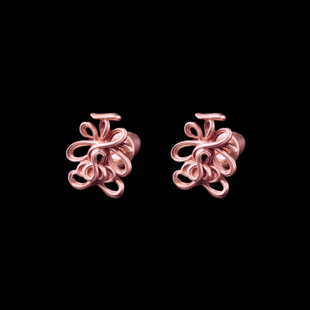 Lotus Talisman Stud Earrings in 18K RGP, Pair variant product view