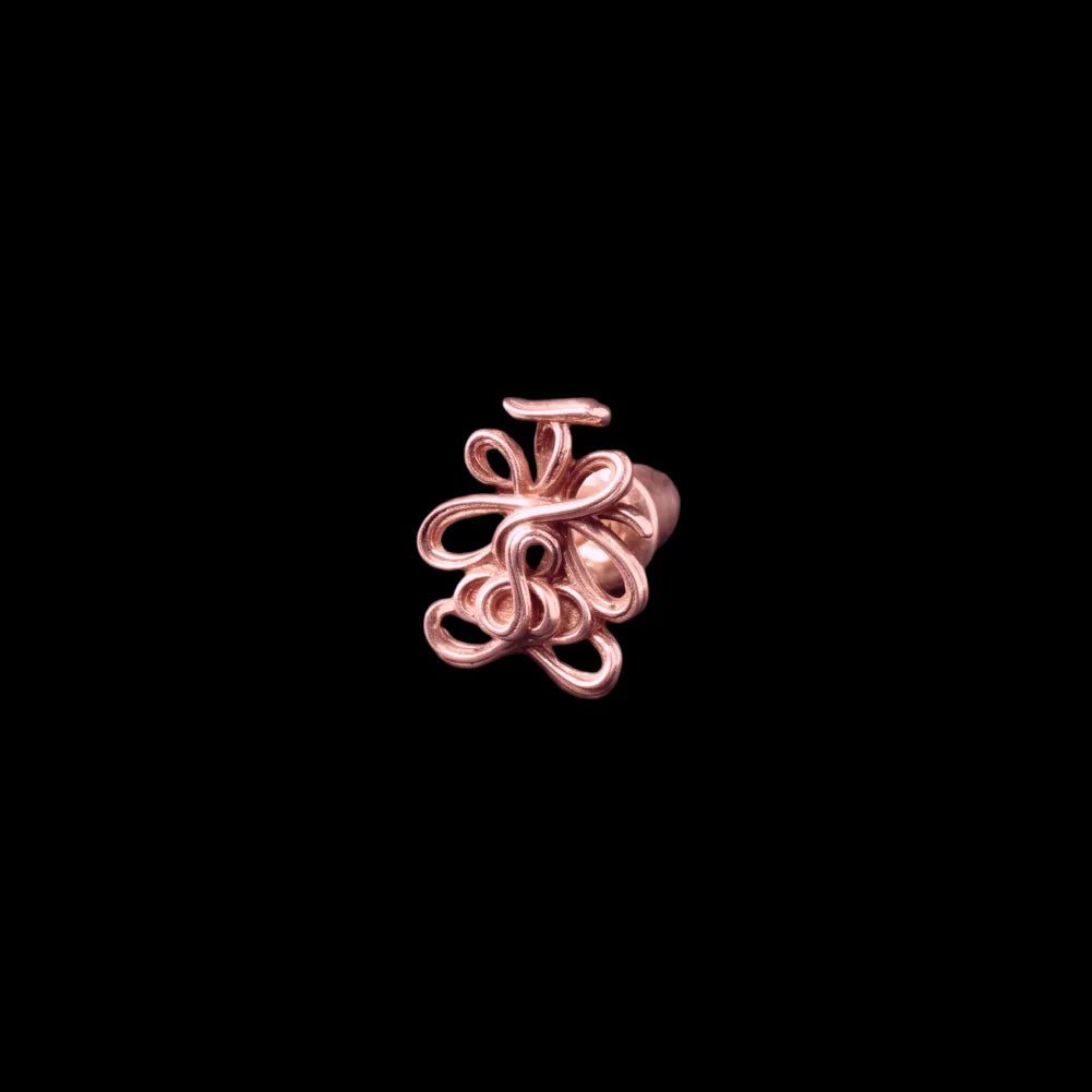 Lotus Talisman Stud Earrings in 18K RGP, Single variant product view