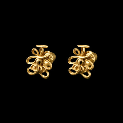 Lotus Talisman Stud Earrings in 24K Gold, Pair variant product view