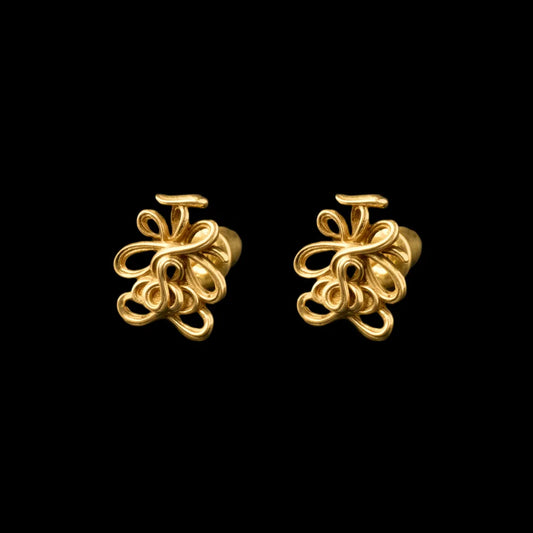 Lotus Talisman Stud Earrings in 24K Gold, Pair variant product view