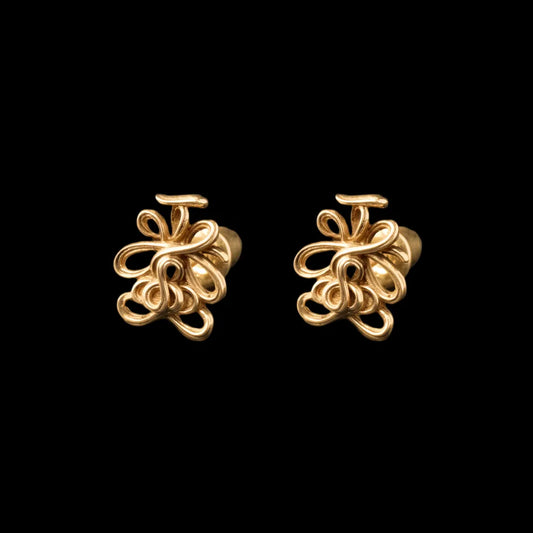 Lotus Talisman Stud Earrings in Gold Vermeil, Pair variant product view
