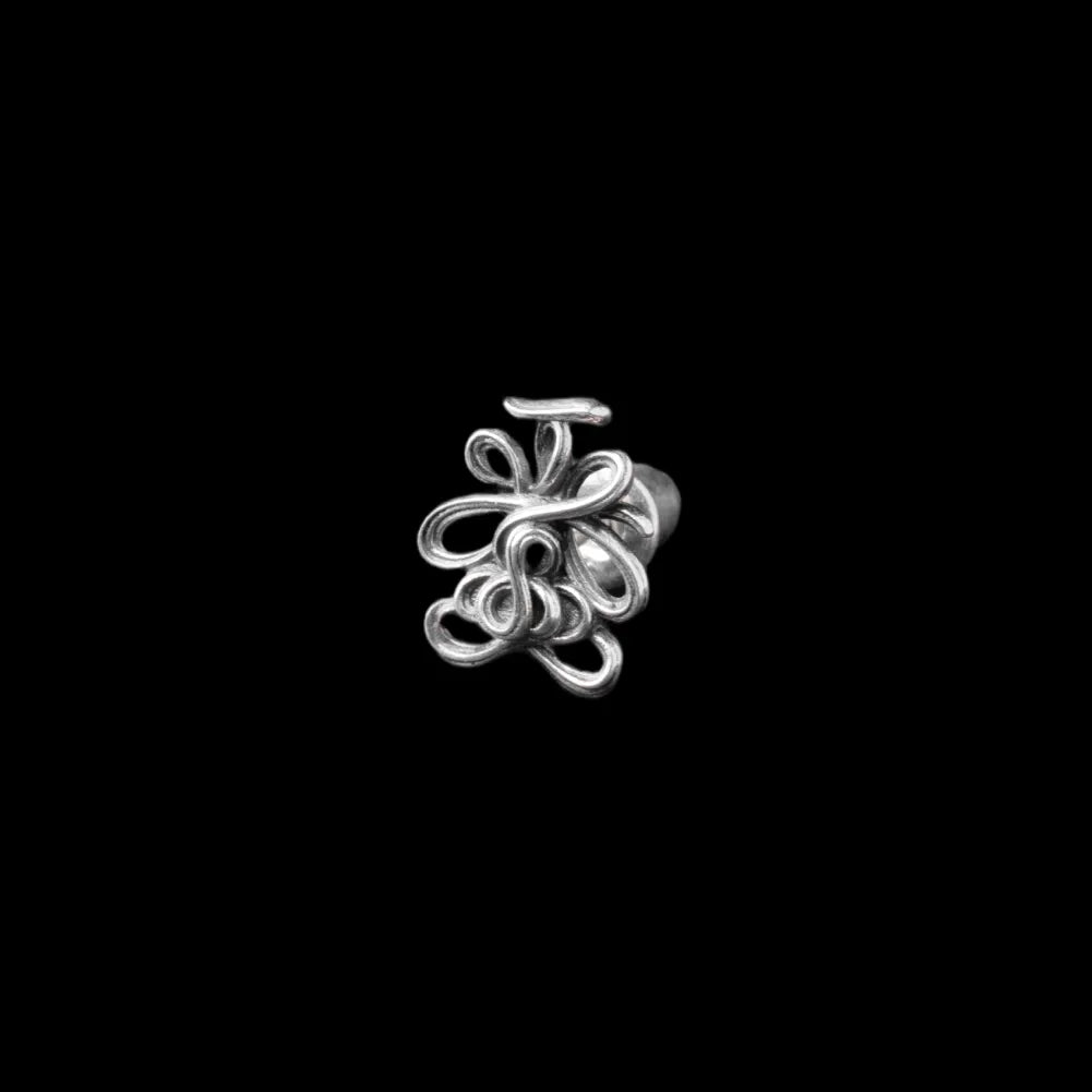 Lotus Talisman Stud Earrings in Ox.Silver, Single variant product view