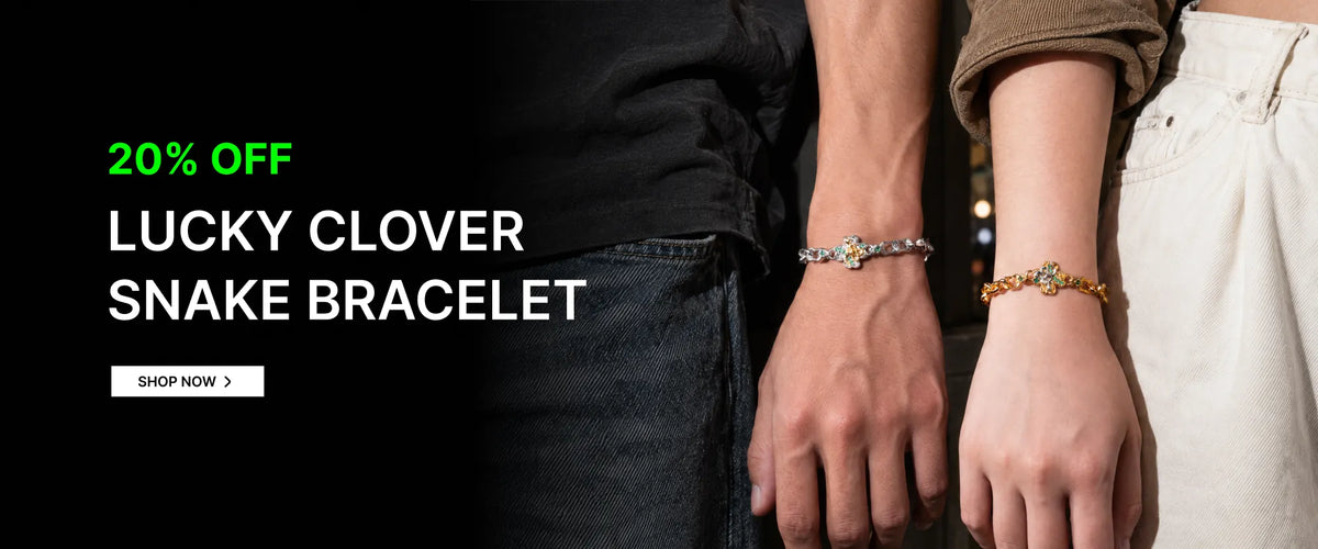 Lucky Clover Snake Bracelet — New Arrival, 20% OFF