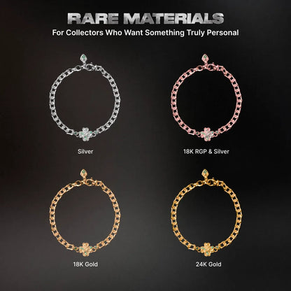 Four Lucky Clover Snake Bracelet metal finish options